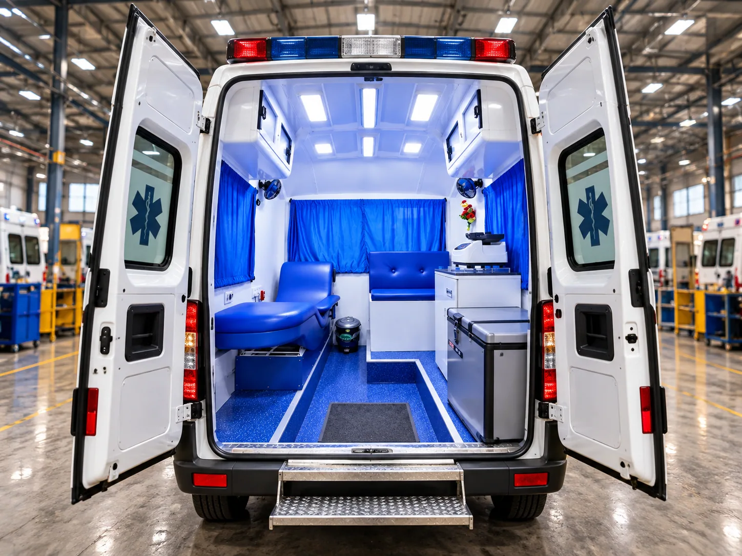 Mobile blood collection van interior