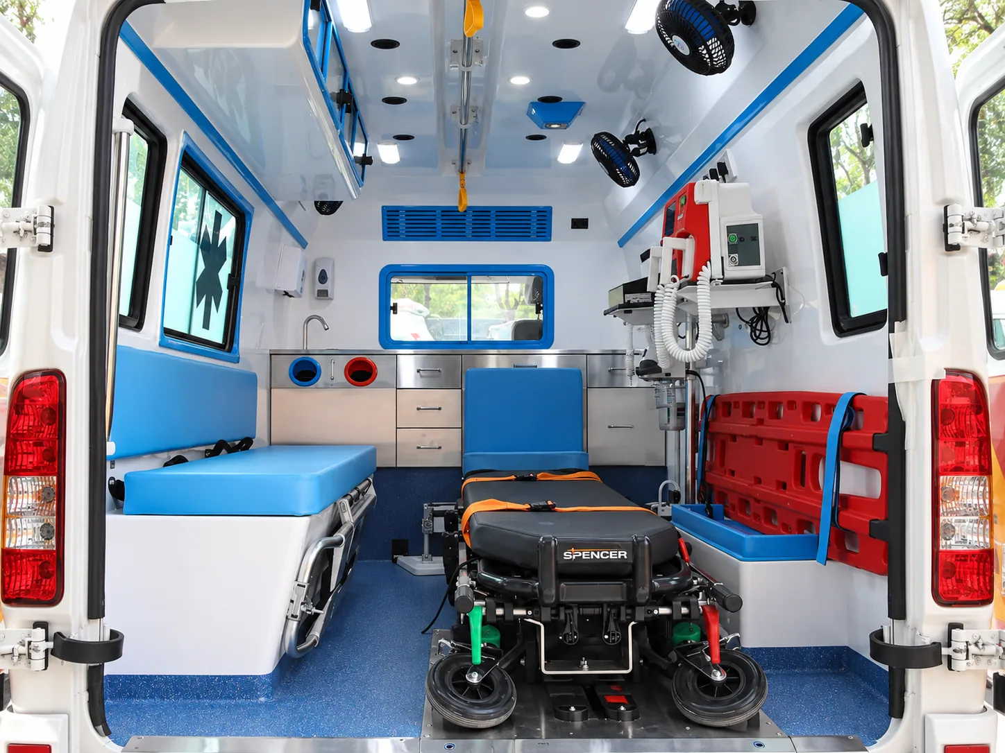 Healthcare vehicle interior layout